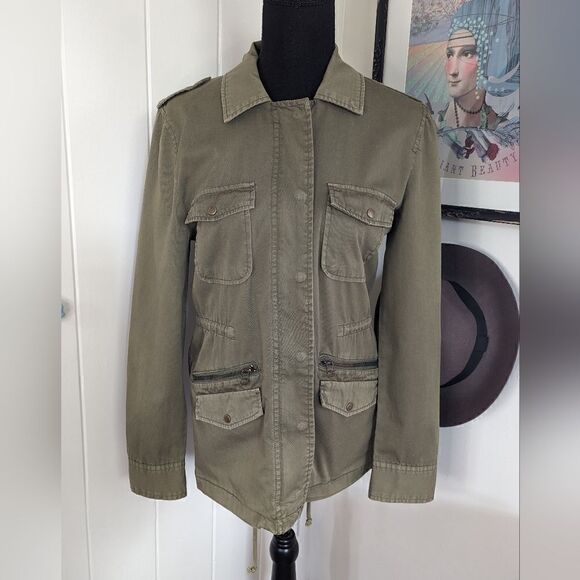 Lily Aldridge For Velvet Utility Preppy Cozy Military Rock Glam Layer Jacket XS - Picture 4 of 13